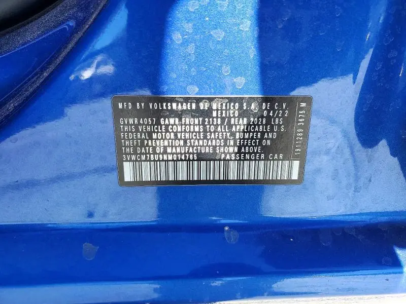 2022 VOLKSWAGEN JETTA S  