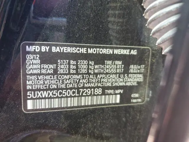 2012 BMW X3 XDRIVE28I  