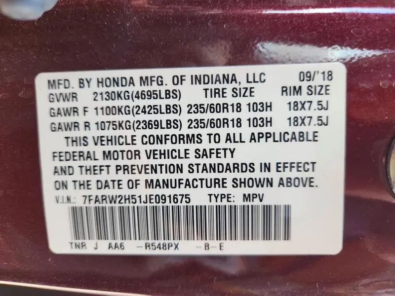 2018 HONDA CR-V EX  