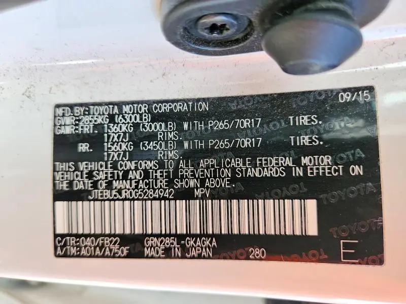 2016 TOYOTA 4RUNNER SR5/SR5 PREMIUM  