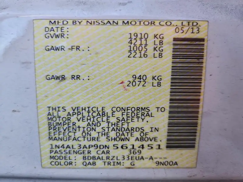 2013 NISSAN ALTIMA 2.5  