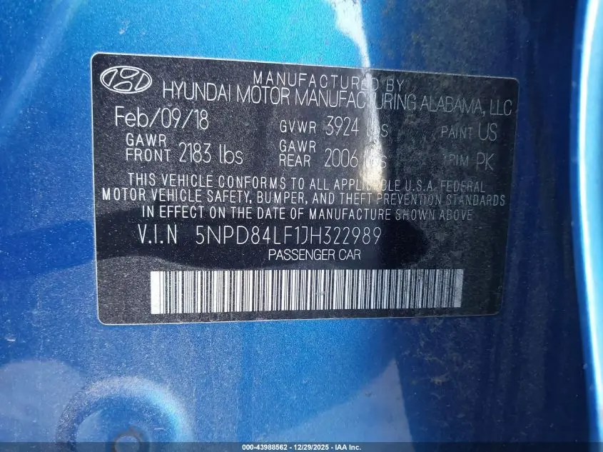 2018 HYUNDAI ELANTRA SEL