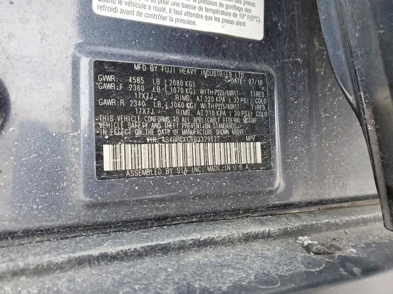 2011 SUBARU OUTBACK 2.5I LIMITED  