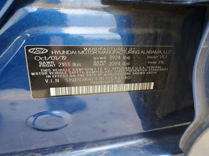 2020 HYUNDAI ELANTRA   