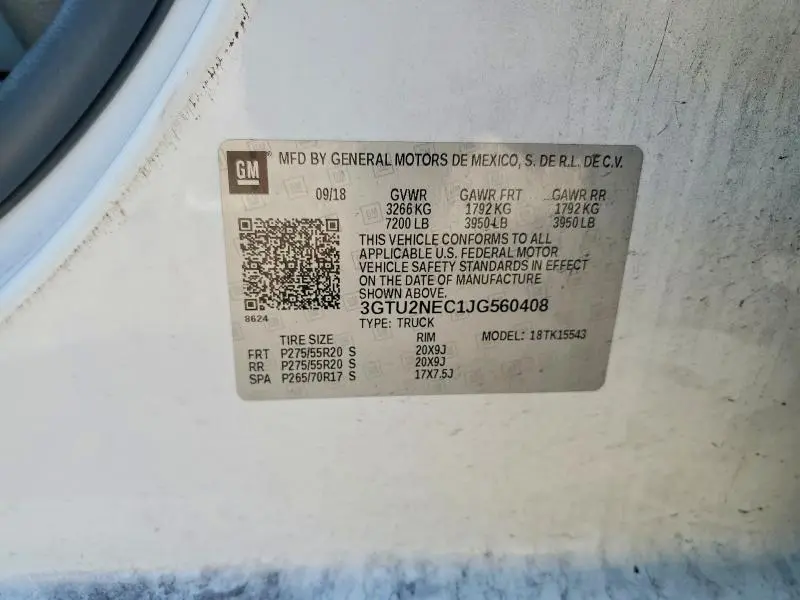 2018 GMC SIERRA K1500 SLT  
