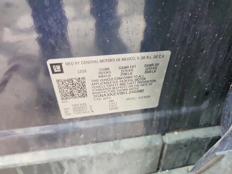 2019 CHEVROLET EQUINOX LT  