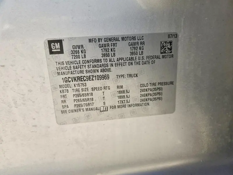 2014 CHEVROLET SILVERADO   