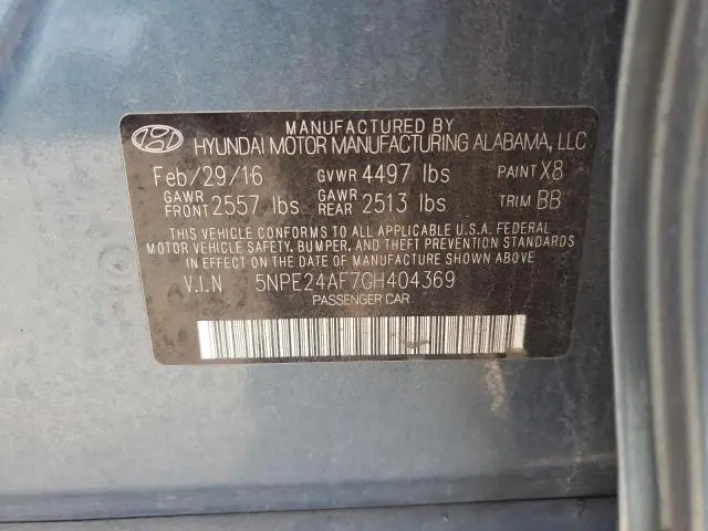 2016 HYUNDAI SONATA SE  