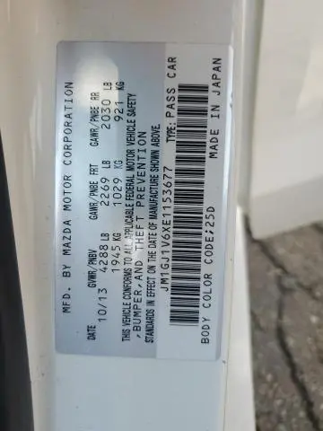 2014 MAZDA 6 TOURING