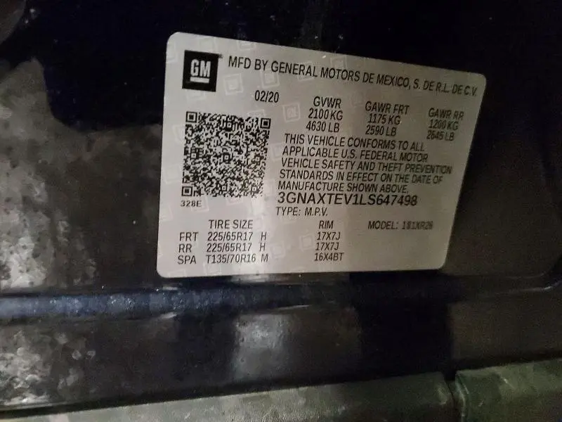 2020 CHEVROLET EQUINOX LT  