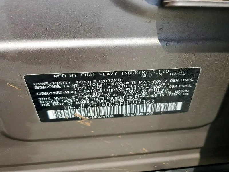 2015 SUBARU FORESTER 2.5I PREMIUM  