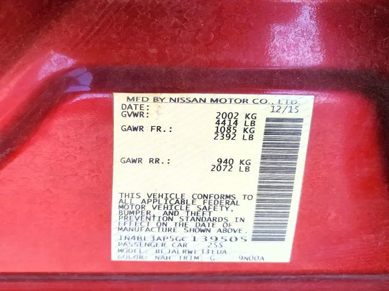 2016 NISSAN ALTIMA 3.5 SL  