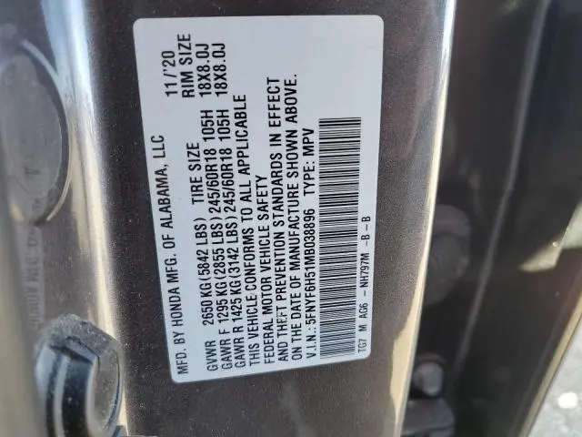 2021 HONDA PILOT EXL  