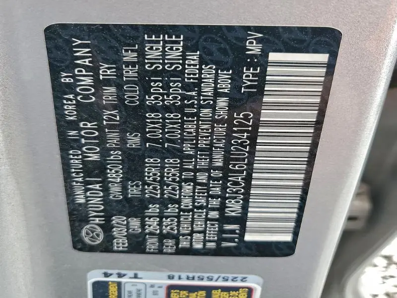 2020 HYUNDAI TUCSON LIMITED  