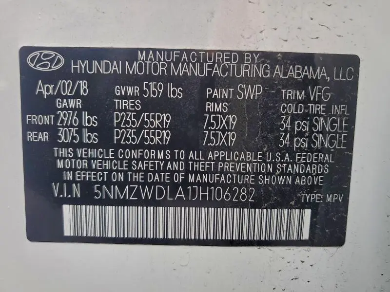 2018 HYUNDAI SANTA FE SPORT   