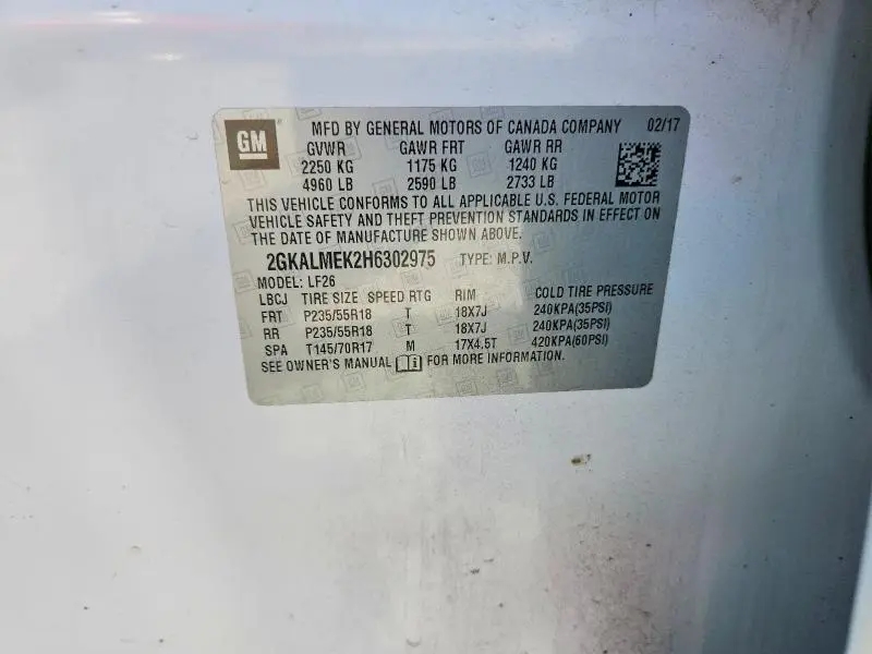 2017 GMC TERRAIN SLE  