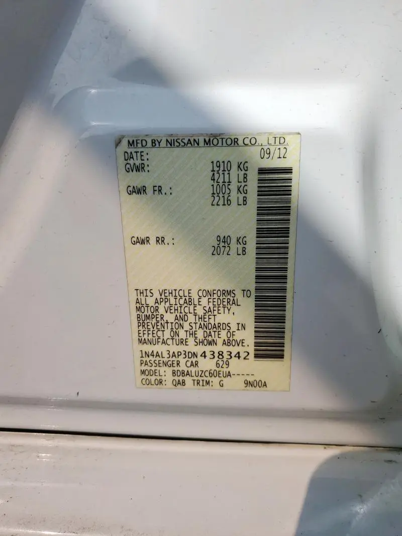 2013 NISSAN ALTIMA 2.5  