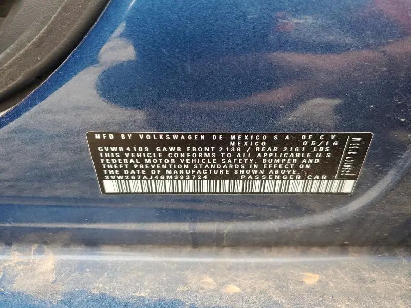 2016 VOLKSWAGEN JETTA S  