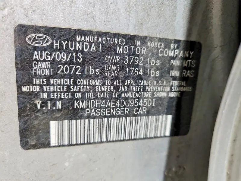 2013 HYUNDAI ELANTRA GLS  