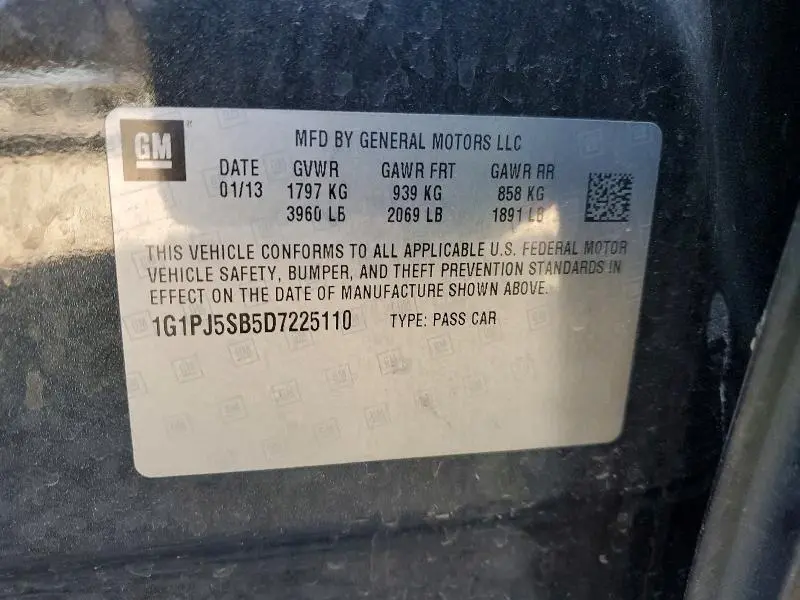 2013 CHEVROLET CRUZE   