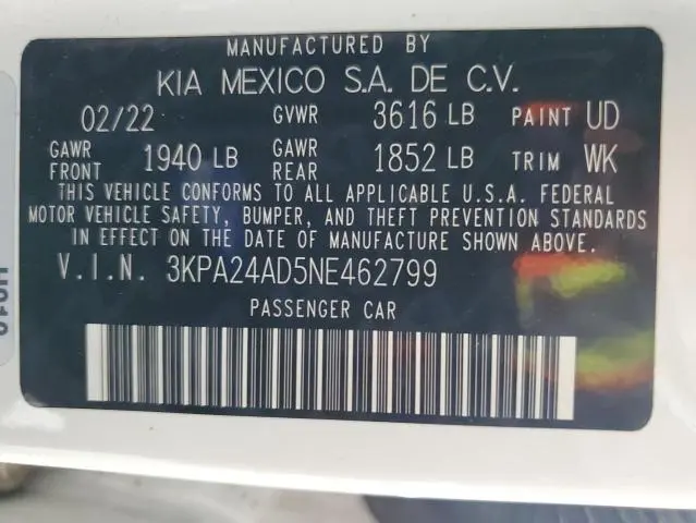2022 KIA RIO LX  