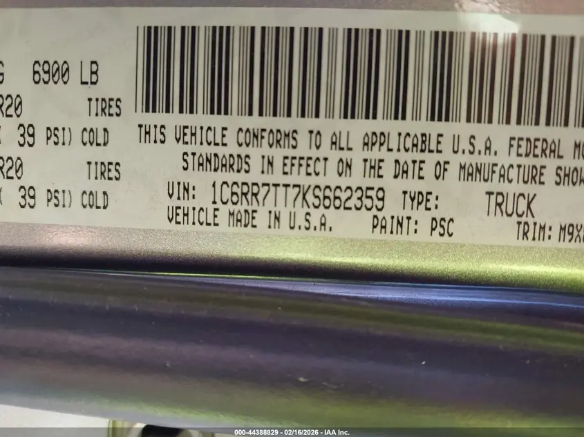 2019 RAM 1500 CLASSIC BIG HORN  4X4 6'4 BOX