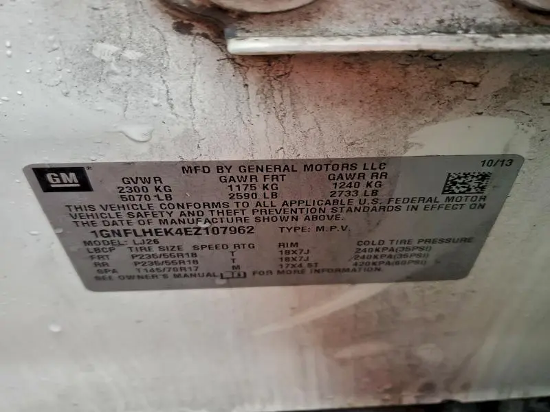 2014 CHEVROLET EQUINOX LTZ  