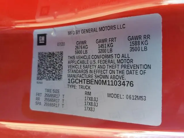 2021 CHEVROLET COLORADO   