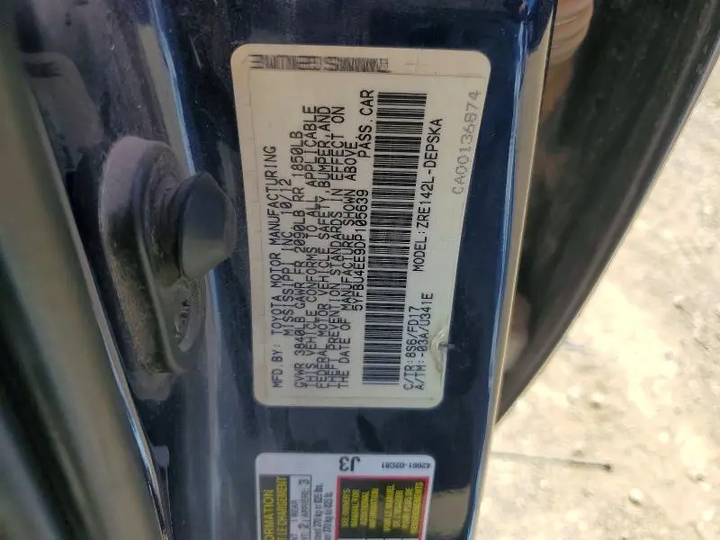 2013 TOYOTA COROLLA S  