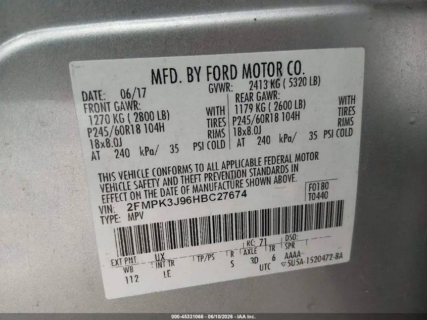 2017 FORD EDGE SEL