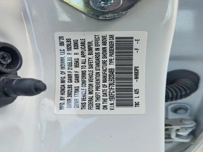 2020 HONDA CIVIC EXL  