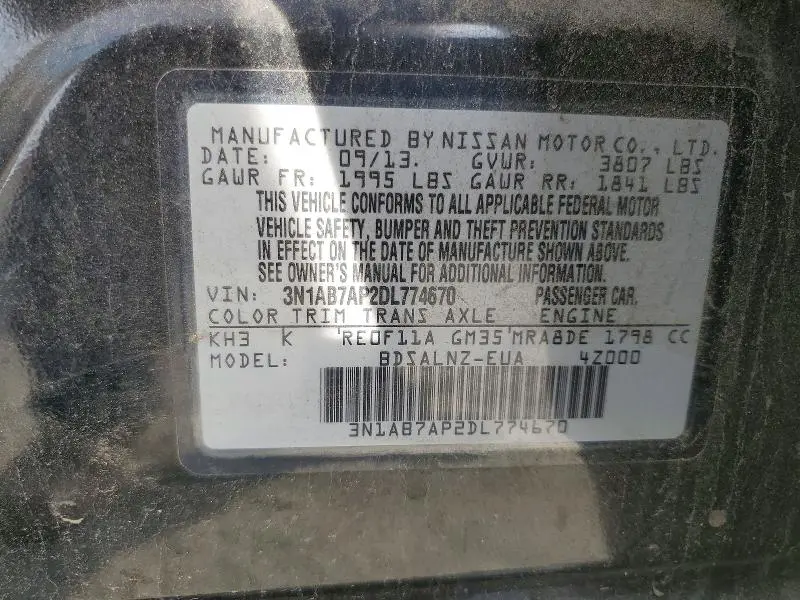 2013 NISSAN SENTRA S  