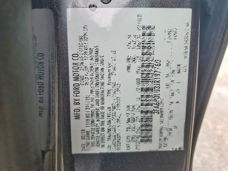 2018 FORD FUSION SE HYBRID  