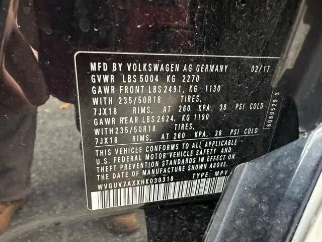 2017 VOLKSWAGEN TIGUAN SPORT  