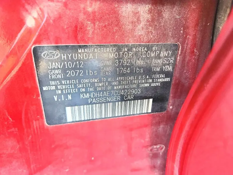 2012 HYUNDAI ELANTRA GLS  