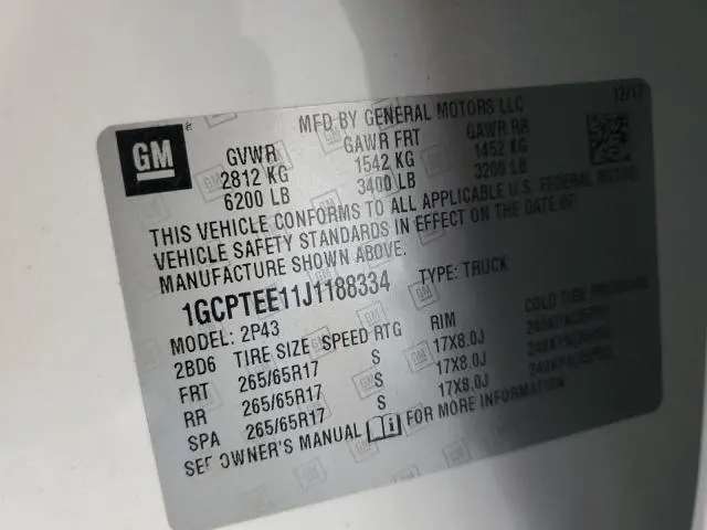 2018 CHEVROLET COLORADO ZR2  