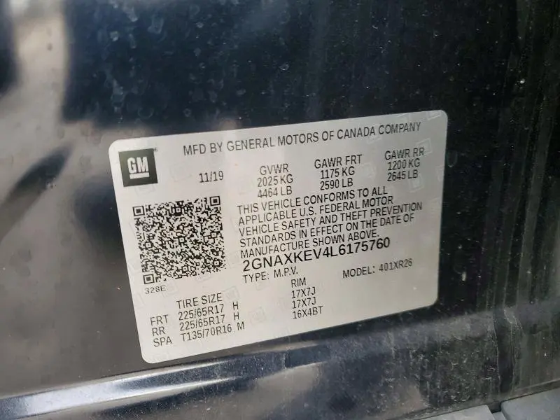 2020 CHEVROLET EQUINOX LT  