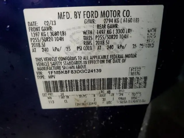2013 FORD EXPLORER LIMITED  