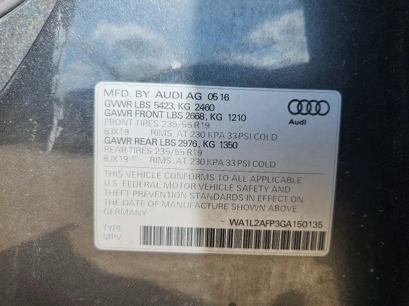 2016 AUDI Q5 PREMIUM PLUS  