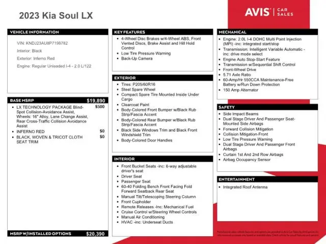 2023 KIA SOUL LX