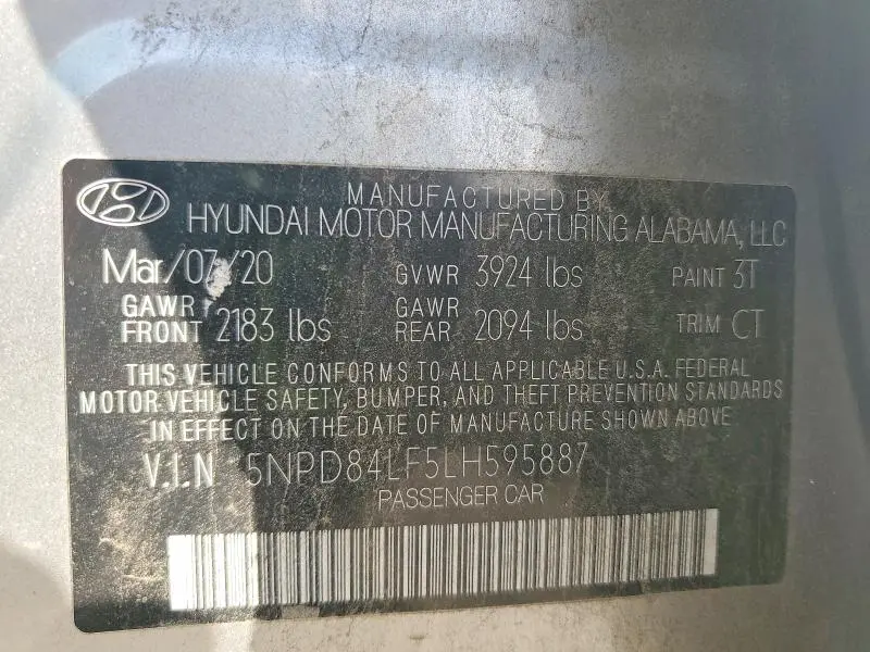 2020 HYUNDAI ELANTRA SEL  