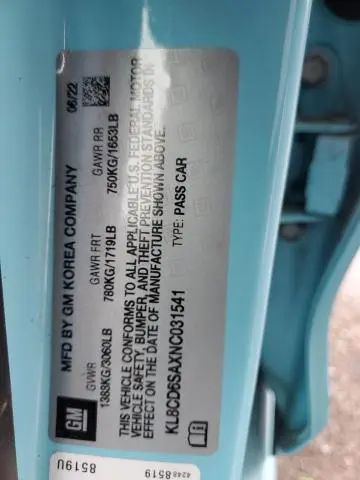 2022 CHEVROLET SPARK 1LT  