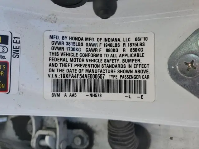 2010 HONDA CIVIC GX  