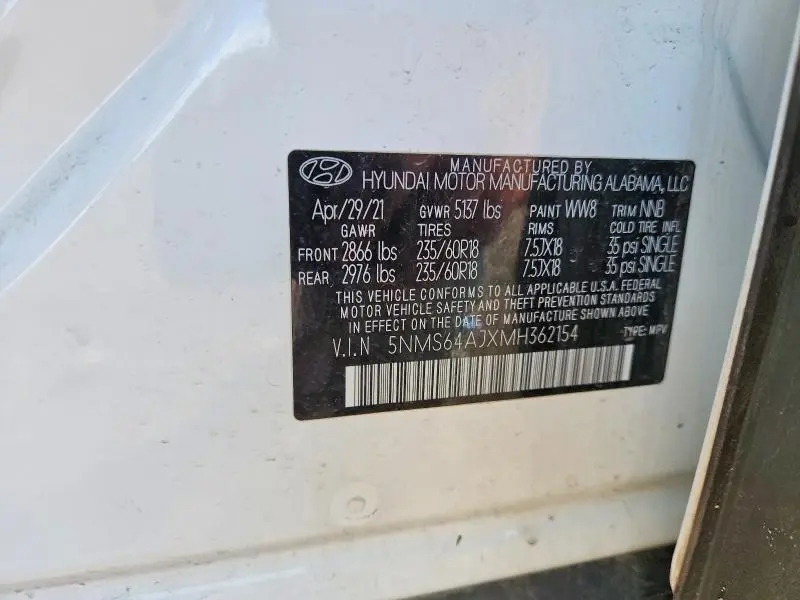 2021 HYUNDAI SANTA FE SEL  