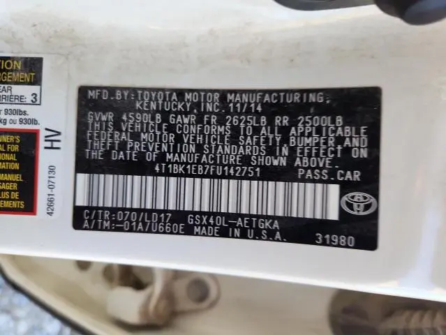 2015 TOYOTA AVALON XLE  