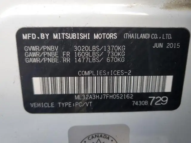 2015 MITSUBISHI MIRAGE DE