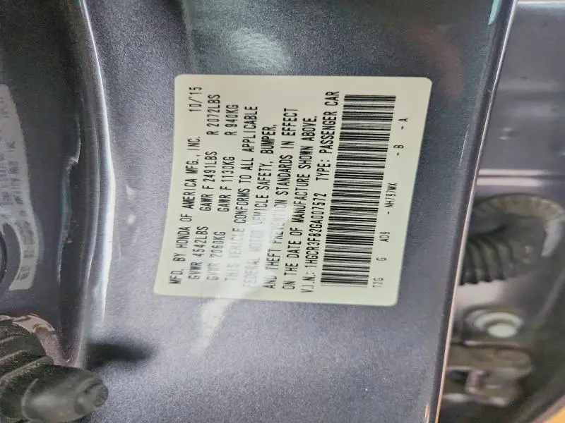 2016 HONDA ACCORD EXL  
