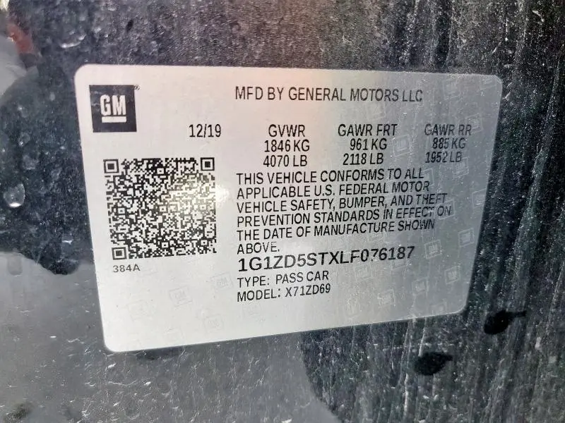 2020 CHEVROLET MALIBU LT  
