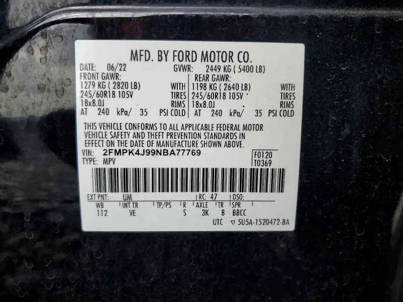 2022 FORD EDGE SEL  