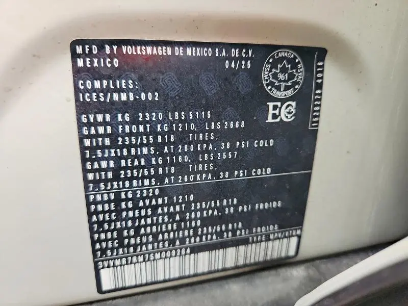 2025 VOLKSWAGEN TIGUAN SE  